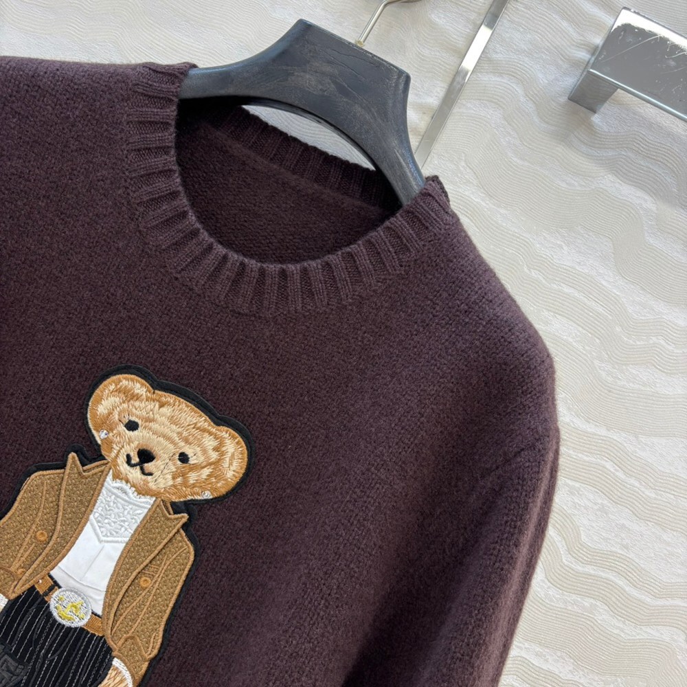 Ralph Lauren Gentleman Bear Brown Crewneck Sweater - Picture 6 of 8